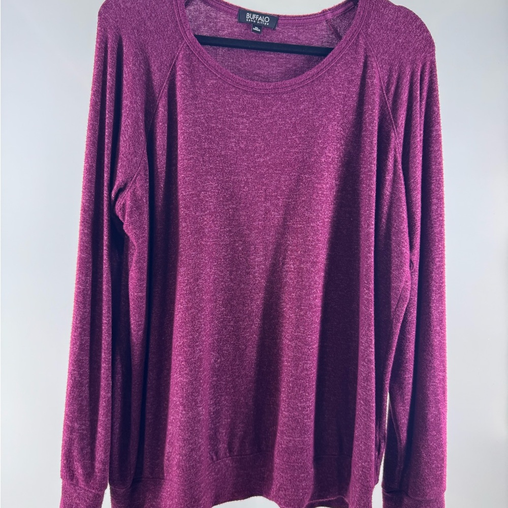 Buffalo David Bitton Maroon Knit Top